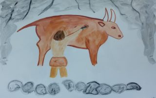 Cosmic Education at International Montessori School Berlin-the origin of writing-rock painting