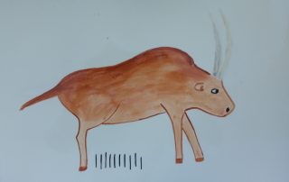 Cosmic education at International Montessori School Berlin-origin of writing-rock painting