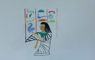 Cosmic education at International Montessori School Berlin-origin of writing-egyptian painting
